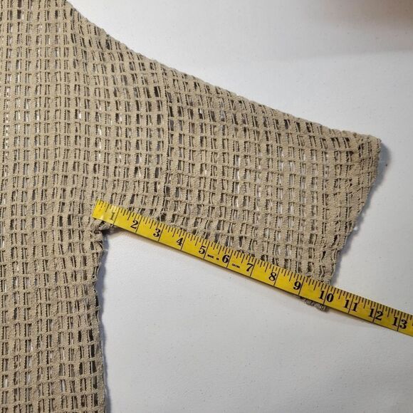 Keren Hart Cotton Fishing Net Knit Cardigan Oversized Button Accents Lagenlook - Picture 8 of 8